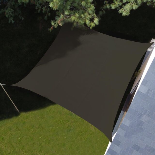 Woven Wood 2x2m Square Charcoal Premium Waterproof Sail Shade