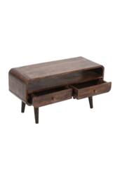 IH Design Rowledge Dark Mango Wood TV Stand 2 Drawers in Dark Brown - thumbnail 4