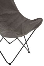 Orsina Compact Ivory Butterfly Chair, Sling Seat Occasional Chair For Outdoor Garden, Durable Accent Lounge Chair in Grey - thumbnail 5
