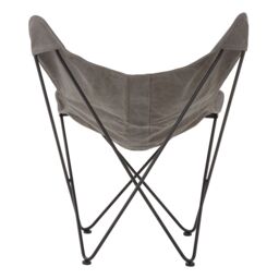 Orsina Compact Ivory Butterfly Chair, Sling Seat Occasional Chair For Outdoor Garden, Durable Accent Lounge Chair in Grey - thumbnail 4