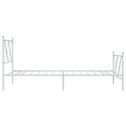 Berkfield Home Metal Bed Frame without Mattress with Footboard White 90x200cm - Size: 90x200 cm - thumbnail 5