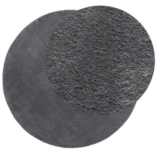 Berkfield Home Rug Short Pile Soft & Washable Anthracite Ã˜ 200 cm in Charcoal - Size: 100 cm diameter - image 1