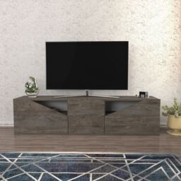 Carson TV Stand TV Unit for TV's up to 72 inch (Anthracite & Oak Oak Pattern)