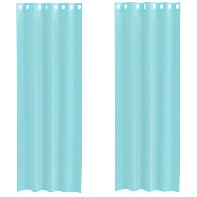 Berkfield Home Voile Curtains with Grommets 2 pcs Turquoise in Aqua - image 1