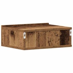 Berkfield Home Floating Nightstand Old Wood 40x32x15 cm Engineered Wood in Brown - Size: 40 x 32 x 15 cm - thumbnail 8