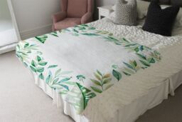 Benjamin Tate Design Light Botanical Leaves Blanket in Natural - Size: 120 cm x 150 cm - thumbnail 3