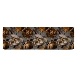 Benjamin Tate Design Golden White Flower Runner Rug in Natural - Size: 67 cm x 230 cm - thumbnail 1