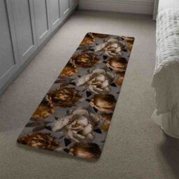 Benjamin Tate Design Golden White Flower Runner Rug in Natural - Size: 67 cm x 230 cm - thumbnail 4