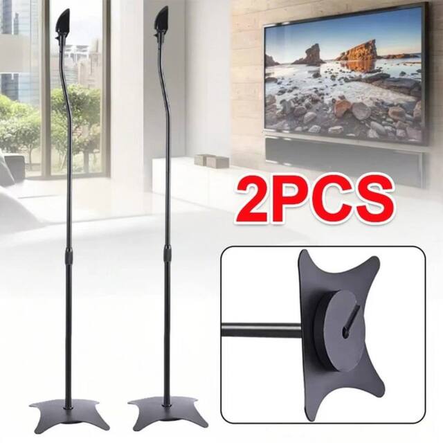 SPETLEK 2 Universal Satellite Surround Speaker Stands in Black - image 1