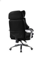 Living and Home Ergonomic Reclining Office Chair with Footrest and Adjustable Headrest in Black - thumbnail 4