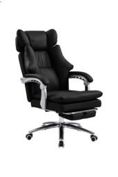 Living and Home Ergonomic Reclining Office Chair with Footrest and Adjustable Headrest in Black - thumbnail 3