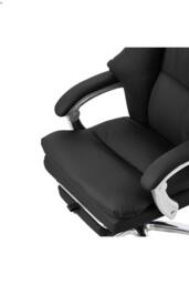 Living and Home Ergonomic Reclining Office Chair with Footrest and Adjustable Headrest in Black - thumbnail 7