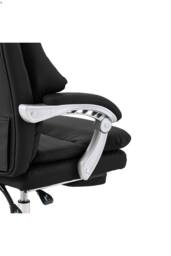 Living and Home Ergonomic Reclining Office Chair with Footrest and Adjustable Headrest in Black - thumbnail 6
