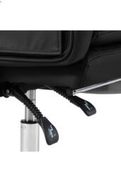 Living and Home Ergonomic Reclining Office Chair with Footrest and Adjustable Headrest in Black - thumbnail 8