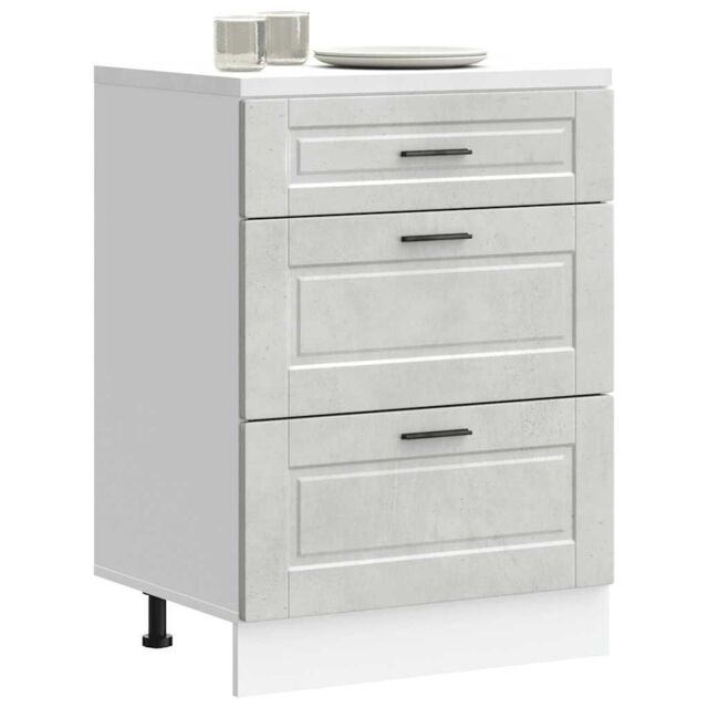 Berkfield Home Kitchen Base Cabinet Porto Concrete Grey Engineered Wood - image 1