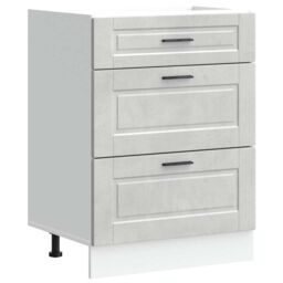 Berkfield Home Kitchen Base Cabinet Porto Concrete Grey Engineered Wood - thumbnail 2