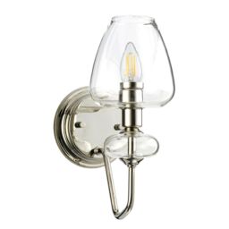 Loops Wall Light Highly Polished Nickel Finish Clear Glass Shades LED E14 40W in Metallics - thumbnail 2