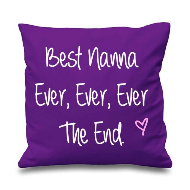 60 SECOND MAKEOVER Best Nanna Ever Ever Ever The End Cushion Cover in Purple - Size: 40 cm x 40 cm