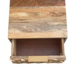Jaipur Furniture Ltd Geometric 2 Drawer Bedside - Mango Wood - L40 x W40 x H50 cm - Mango Light Finish in Brown - thumbnail 7