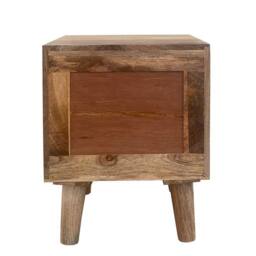 Jaipur Furniture Ltd Geometric 2 Drawer Bedside - Mango Wood - L40 x W40 x H50 cm - Mango Light Finish in Brown - thumbnail 5