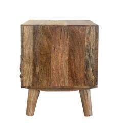 Jaipur Furniture Ltd Geometric 2 Drawer Bedside - Mango Wood - L40 x W40 x H50 cm - Mango Light Finish in Brown - thumbnail 6