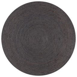 Berkfield Home Handmade Rug Jute Round 150 cm Dark Grey - Size: 100 cm diameter - thumbnail 1