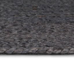 Berkfield Home Handmade Rug Jute Round 150 cm Dark Grey - Size: 100 cm diameter - thumbnail 3
