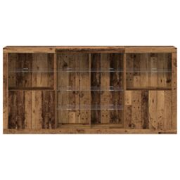 Berkfield Home Sideboard with LED Lights Old Wood 202x37x100 cm Engineered Wood in Brown - Size: 202 x 37 x 100 cm - thumbnail 5