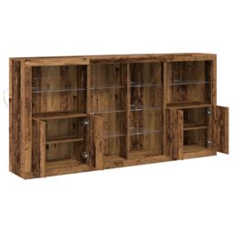 Berkfield Home Sideboard with LED Lights Old Wood 202x37x100 cm Engineered Wood in Brown - Size: 202 x 37 x 100 cm - thumbnail 6