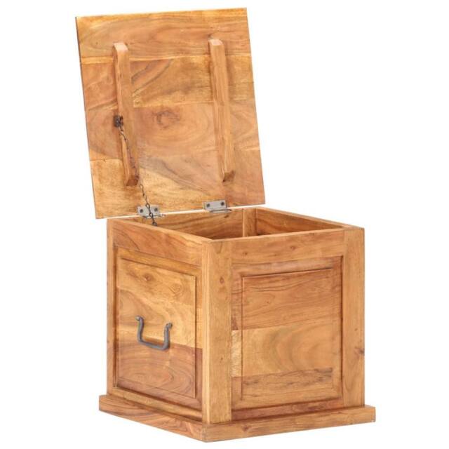 Berkfield Home Chest 40x40x40 cm Solid Acacia Wood in Brown - Size: 40 x 40 x 40 cm - image 1