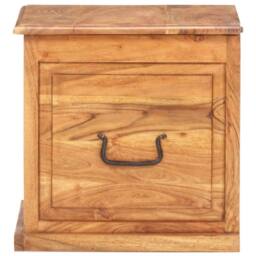Berkfield Home Chest 40x40x40 cm Solid Acacia Wood in Brown - Size: 40 x 40 x 40 cm - thumbnail 4