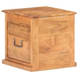 Berkfield Home Chest 40x40x40 cm Solid Acacia Wood in Brown - Size: 40 x 40 x 40 cm - thumbnail 5