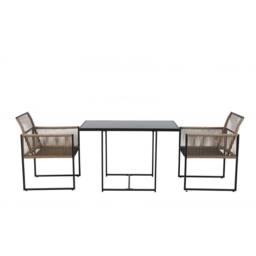 Nöa and Nani Jari Garden Table with 2 Armchairs in Black & Rattan - thumbnail 5