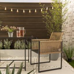 Nöa and Nani Jari Garden Table with 2 Armchairs in Black & Rattan - thumbnail 3