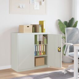 Berkfield Home Office Cabinet with 2 Doors Grey 90 cm Steel