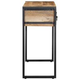Berkfield Home Console Table 100x35x75 cm Solid Rough Wood Mango in Brown - Size: 100 x 35 x 75 cm - thumbnail 4