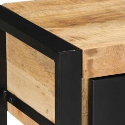 Berkfield Home Console Table 100x35x75 cm Solid Rough Wood Mango in Brown - Size: 100 x 35 x 75 cm - thumbnail 6