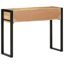 Berkfield Home Console Table 100x35x75 cm Solid Rough Wood Mango in Brown - Size: 100 x 35 x 75 cm - thumbnail 5