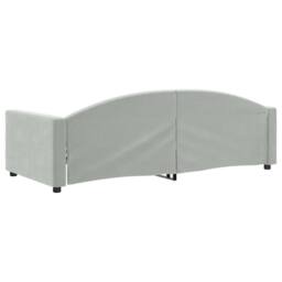 Berkfield Home Day Bed Light Grey 90x190 cm Velvet - thumbnail 5