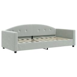 Berkfield Home Day Bed Light Grey 90x190 cm Velvet - thumbnail 2