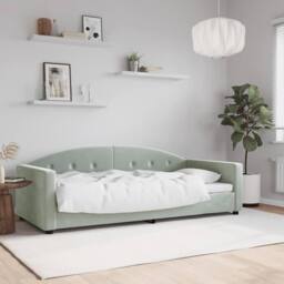 Berkfield Home Day Bed Light Grey 90x190 cm Velvet