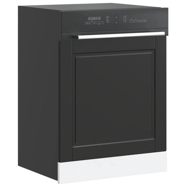 Berkfield Home Dishwasher Panel Porto Black 60x1.5x67 cm Engineered Wood - image 1