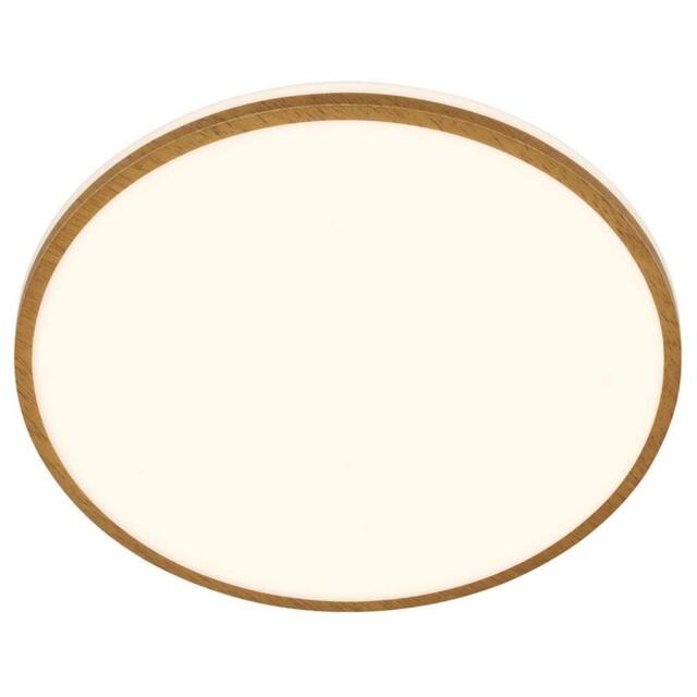 BRILONER Bathroom LED Ceiling Light Lamp IP44 Wood Frame 33cm 18W 1850lm in Brown - image 1