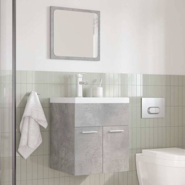 Berkfield Home Practical 3 Piece Bathroom Furniture Set Concrete Grey Engineered Wood - image 1