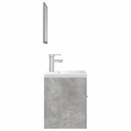 Berkfield Home Practical 3 Piece Bathroom Furniture Set Concrete Grey Engineered Wood - thumbnail 6