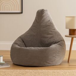 icon Dalton Medium Bean bag, Corduroy in Light Grey