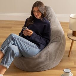 icon Dalton Medium Bean bag, Corduroy in Light Grey - thumbnail 6