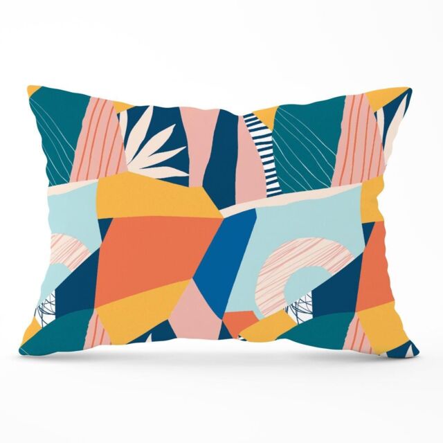 Warren Reed - Designer Modern Floral Pattern Cushions in Pink - Size: 60 cm x 60 cm - image 1