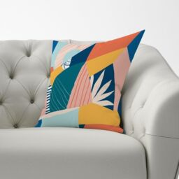Warren Reed - Designer Modern Floral Pattern Cushions in Pink - Size: 60 cm x 60 cm - thumbnail 3