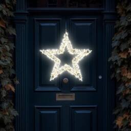 mysmartbuy Pre Lit LED Star Wreath - Warm White Lights, 5m Cable - thumbnail 4